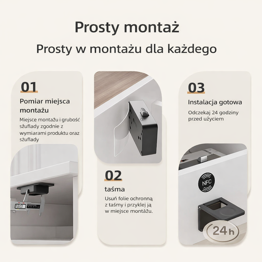 Elektryczny zamek do szafek i szuflad na kartę NFC