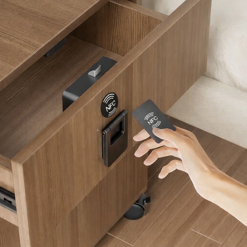 Elektryczny zamek do szafek i szuflad na kartę NFC